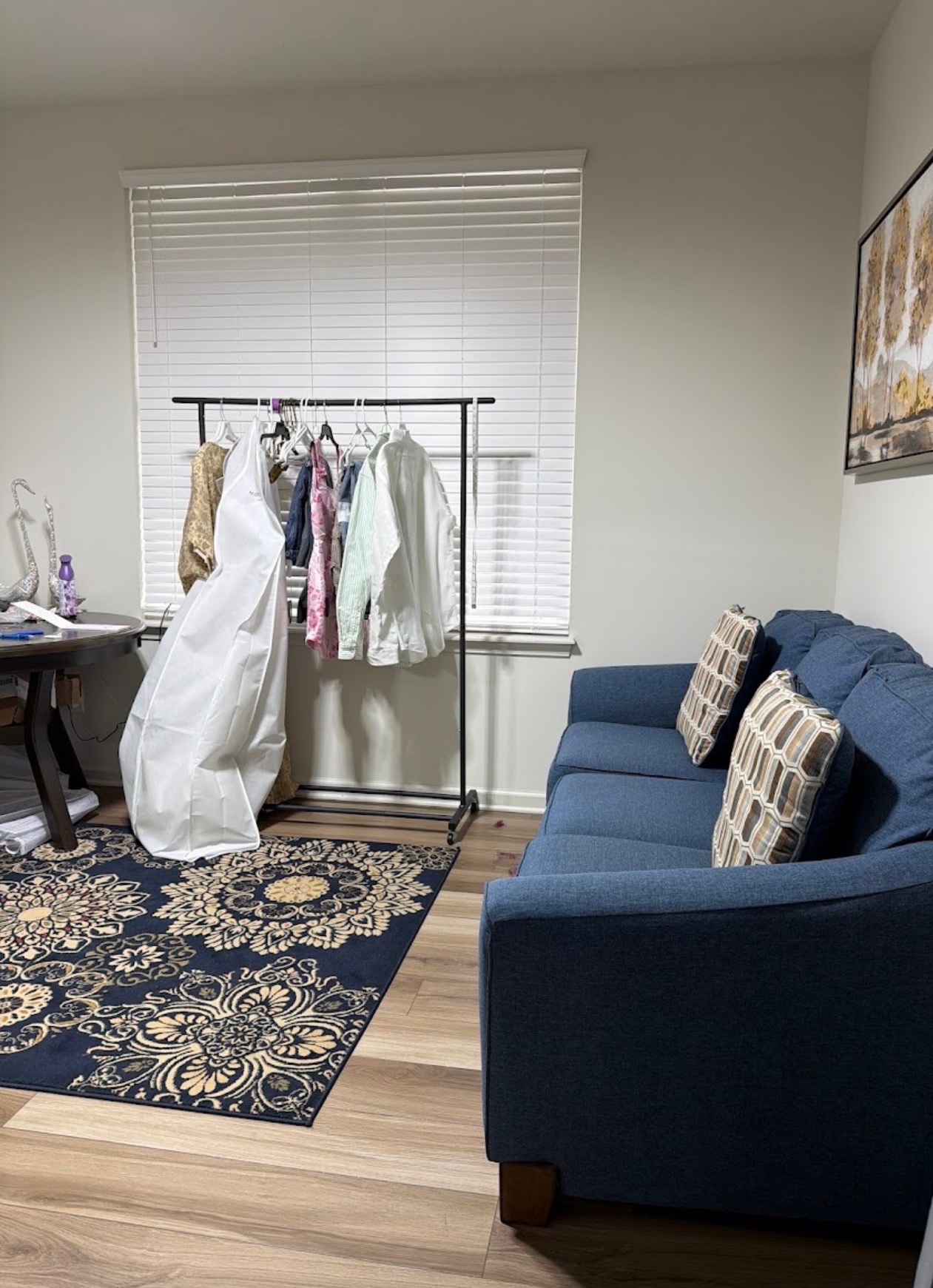 Workroom and clothing rack